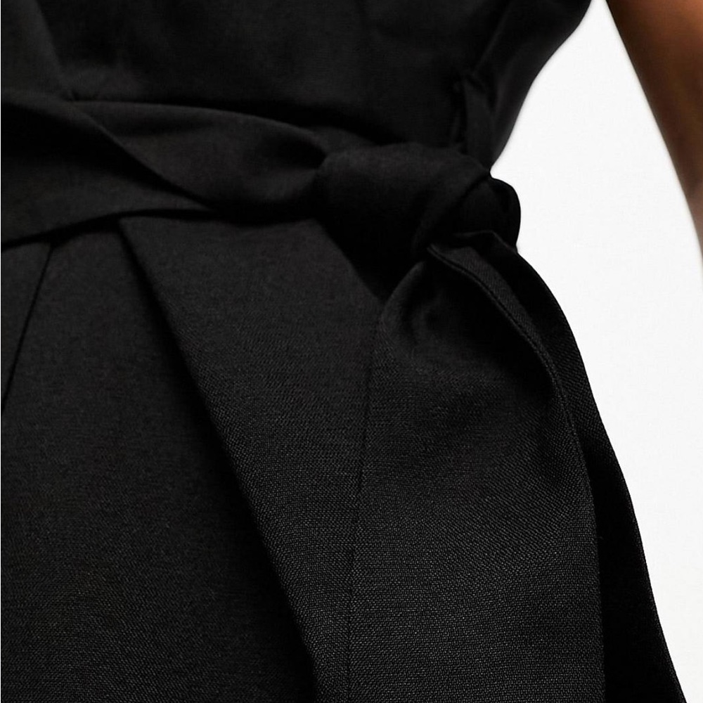 Closet London Petite kimono wrap dress in black - Picture 10 of 11